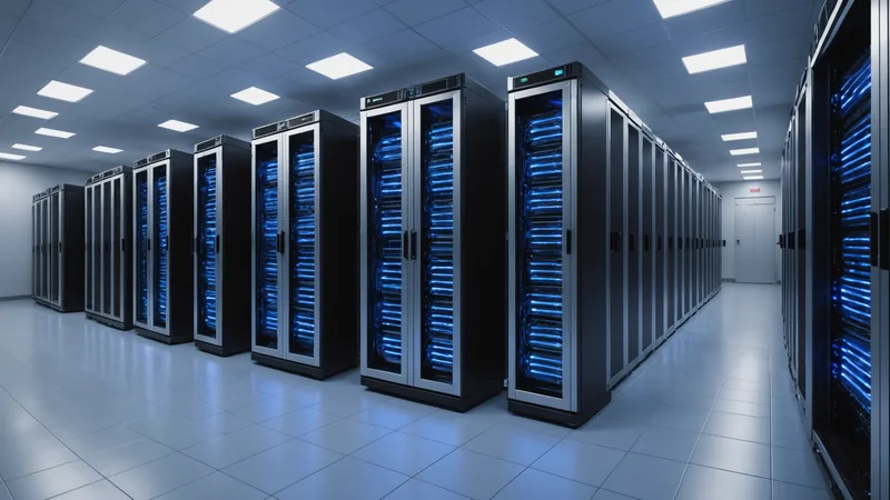 Server infrastructure and network diagram representing PACS connectivity