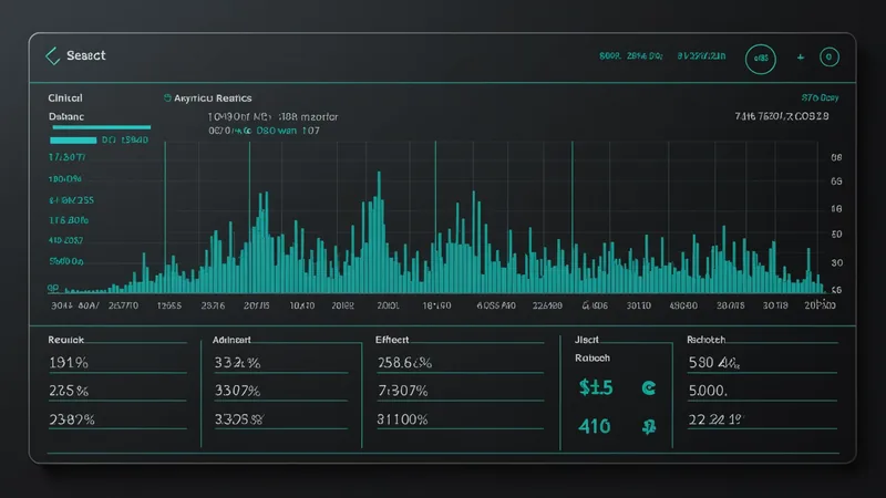 Abstract data metrics visualization representing medical workflow measurement